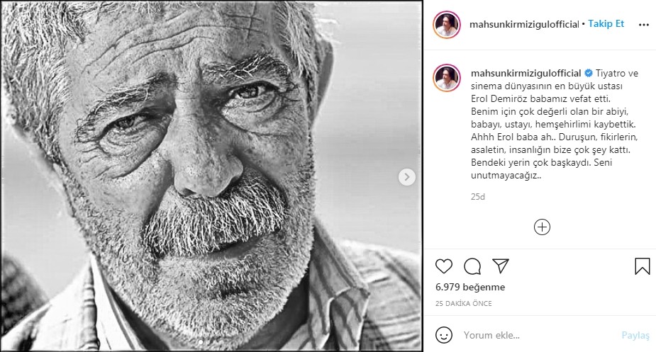 Sinema oyuncusu Erol Demiröz hayatını kaybetti